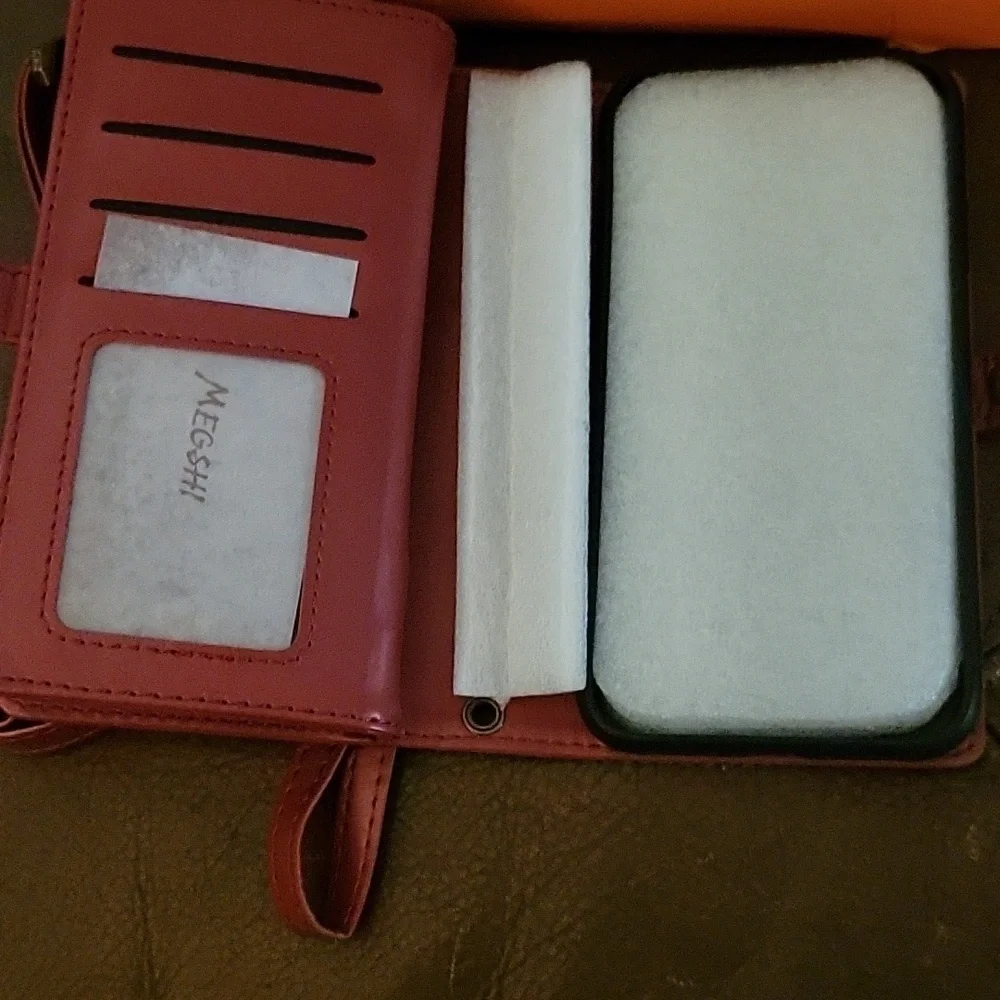Red iPhone 11 Zipper Wallet Cell Phone Case Pleather